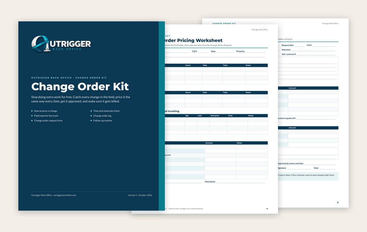 Pages from the Change Order Kit
