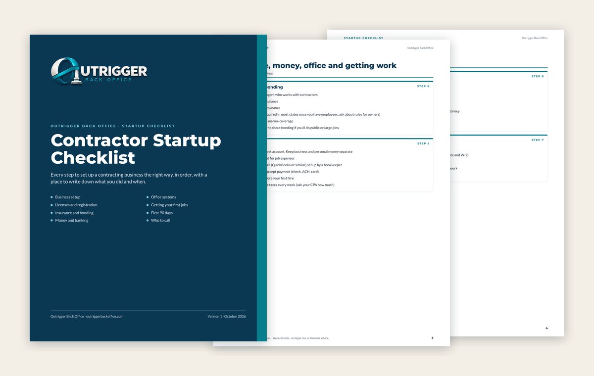 Pages from Contractor Startup Checklist