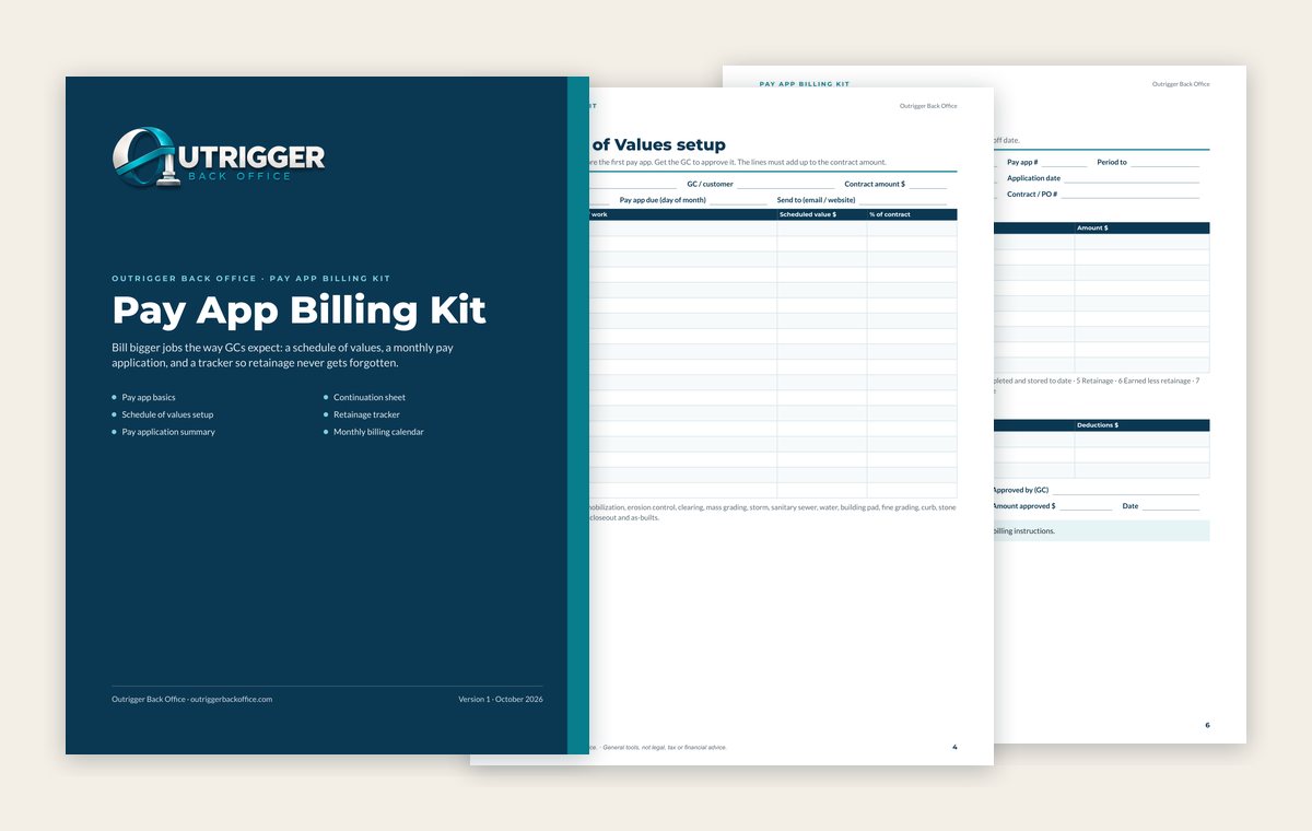 Pages from the Pay App Billing Kit